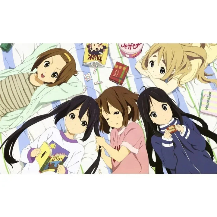 Japan Classic Anime Music K-On! Poster Print Cute Beautiful Girl Band HD 4K Canvas Painting Wall Art Home Living Room Decorative