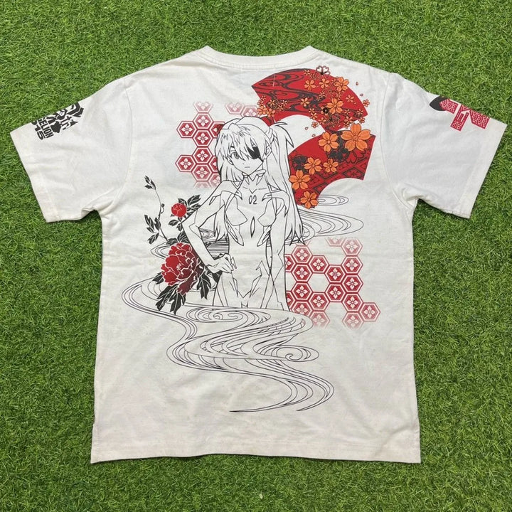 Anime-style Asuka From *Neon Genesis Evangelion* Casual 3D Print T-shirt - Bandai Anime Fan Role-Playing Casual Quick-Drying Top
