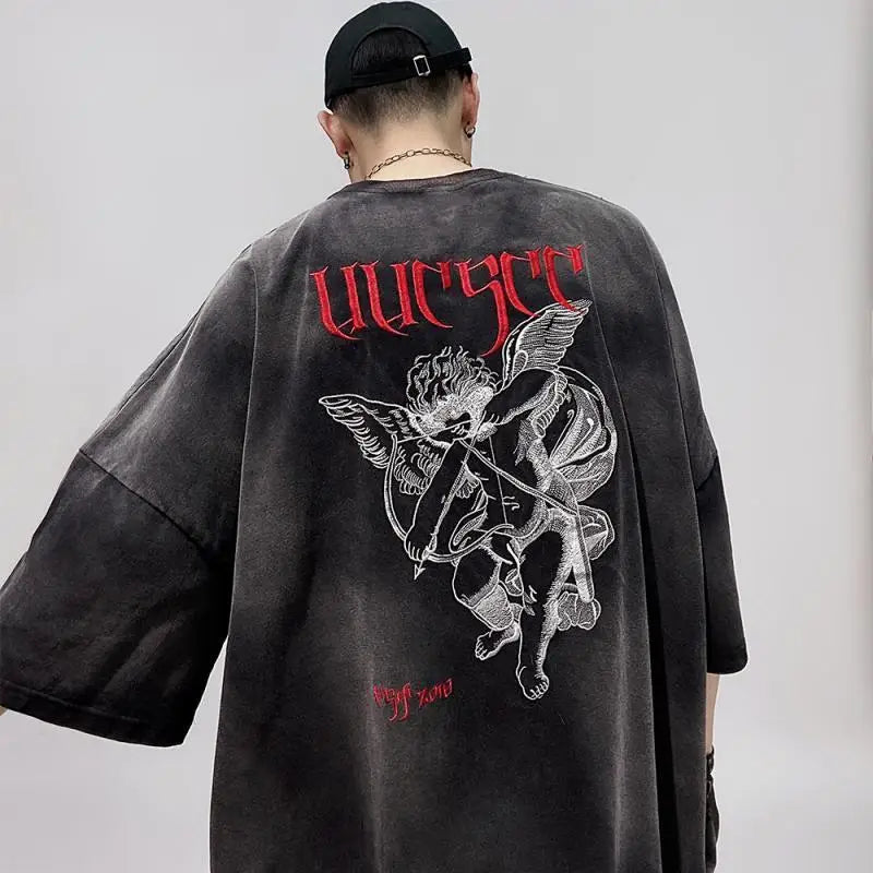 Men’s Acid Anime Graphic Oversized T-Shirt