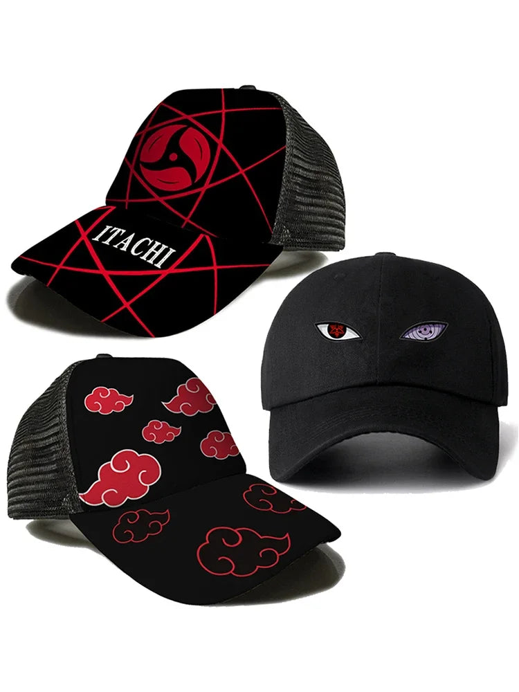 Anime Naruto Baseball Cap Summer Beach Sun Hat Uchiha Itachi Sharingan Eye Cosplay Adjustable Sport Cap Toys for Children Gifts