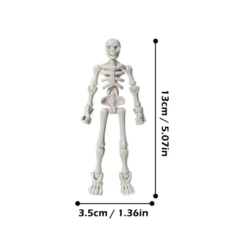 DIY Skeleton Figurines Plastic Posable Mini Skeletons with Movable Joints DIY Craft Halloween Party Haunted House Decor