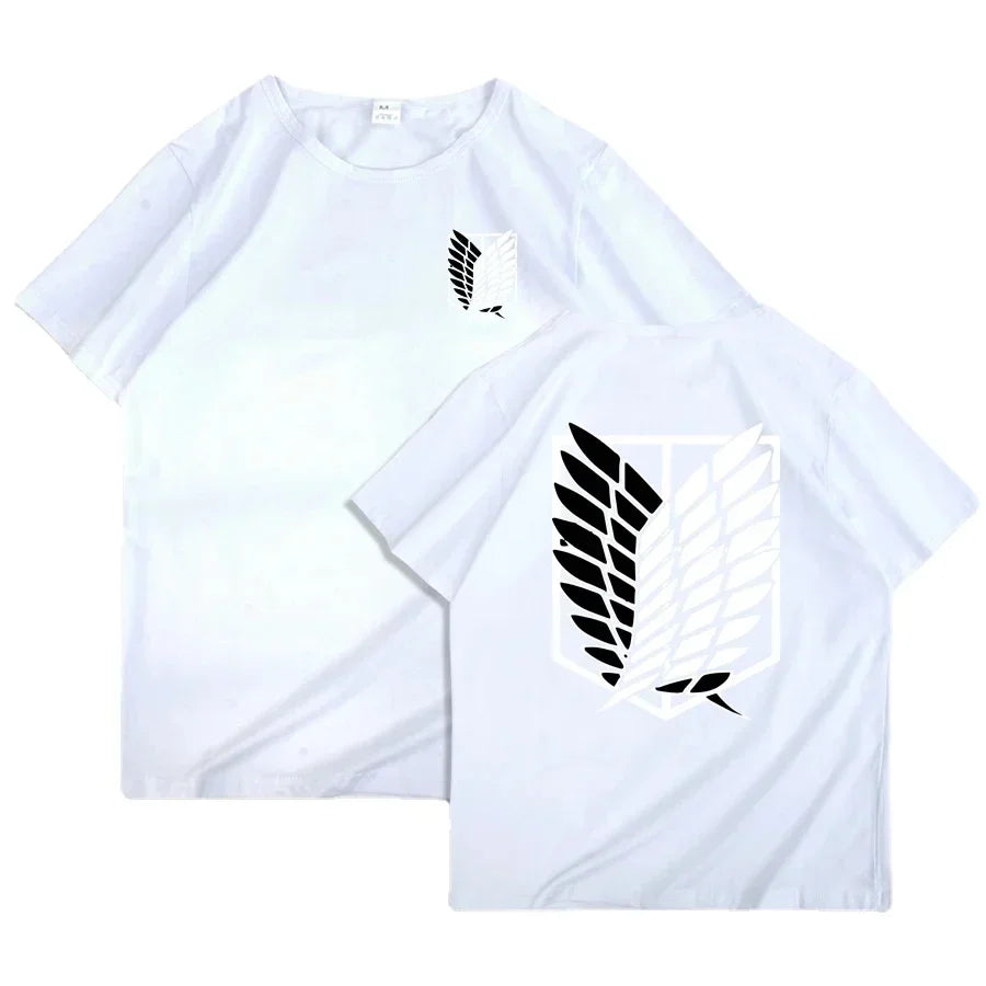 Japanese Anime T-shirt Men Attack on Titan T Shirt Unisex Kawaii Cartoon Titans Attack Graphic Tees Male Harajuku Summer Tops