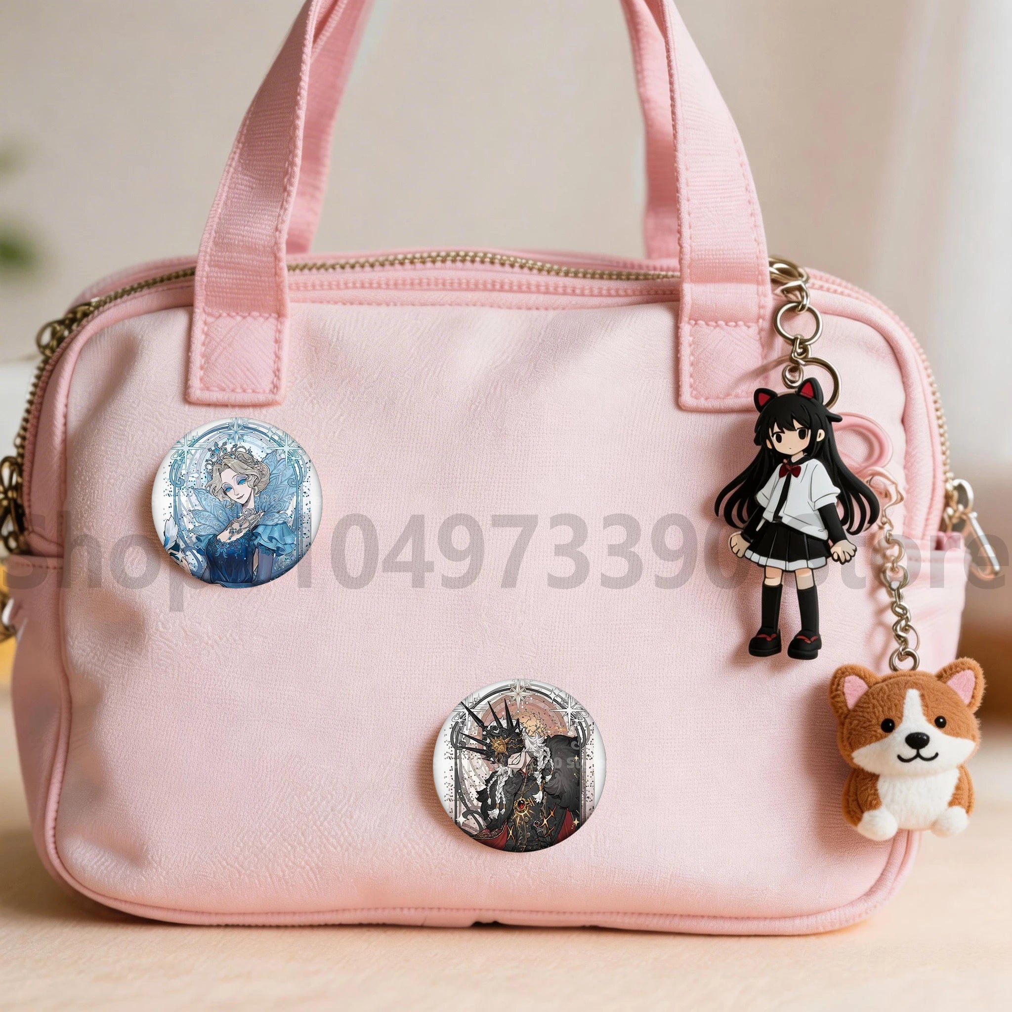 Anime Game Identity V Badge Michiko Hastur Fiona Gilman Joseph Desaulniers Round Button Pins for Schoolbag Cosplay Brooch Gift
