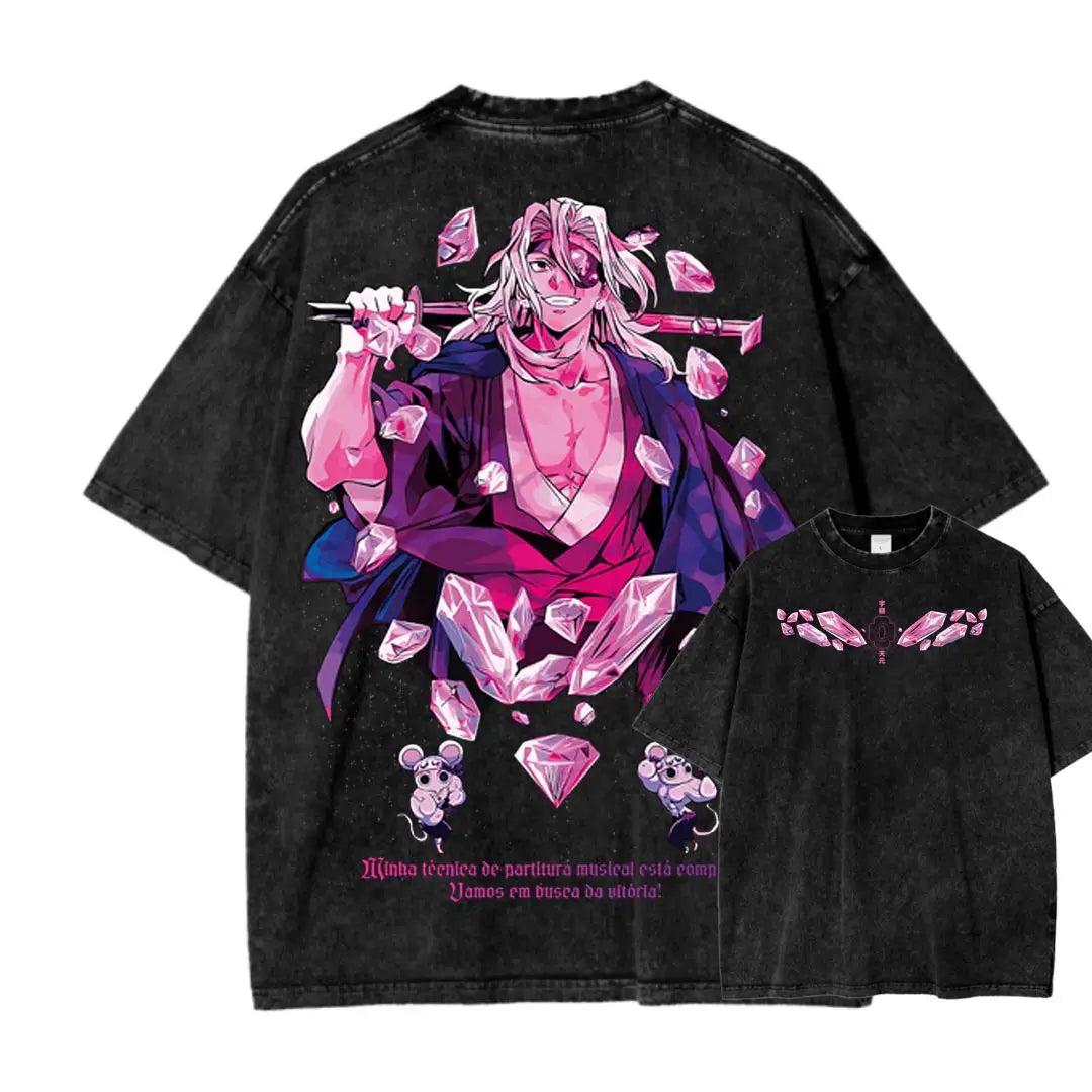 Vintage Wash Anime Shirt, Graphic Anime Tee, Anime Apparel, Anime Shirt, Otaku Anime Gift, Aesthetic Anime