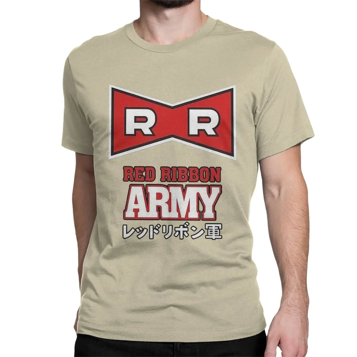 Logo Anime T Shirt for Men Women Cotton Novelty T-Shirts Round Neck Red Ribbon Army Tees Short Sleeve Clothing Summer