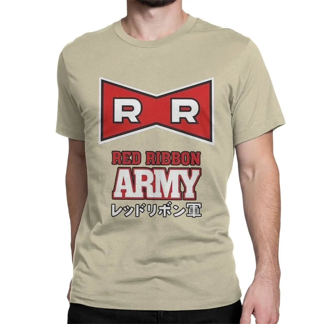 Logo Anime T Shirt for Men Women Cotton Novelty T-Shirts Round Neck Red Ribbon Army Tees Short Sleeve Clothing Summer