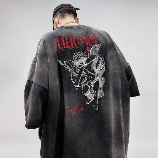 Men’s Acid Anime Graphic Oversized T-Shirt