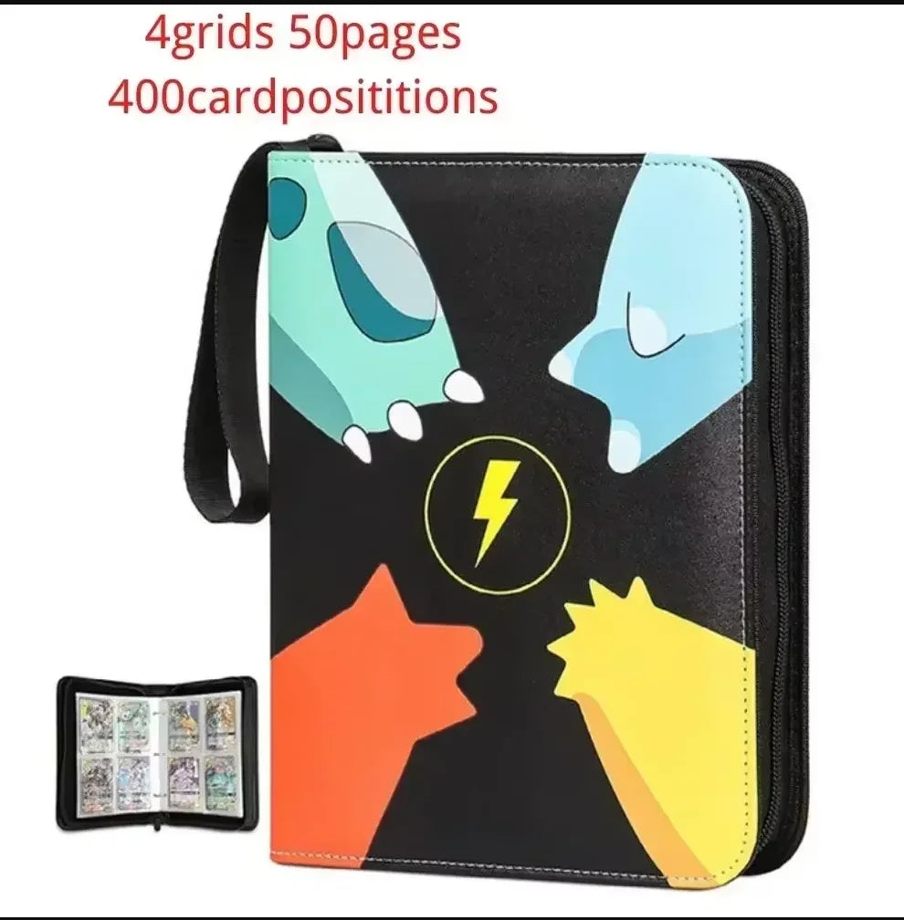 NEW-- 400PCS *Poke moned!!!Album Binder Photocard PU Zipper Photo Album Carte Holder Toy Collection Folder Letters Cards' Hobby