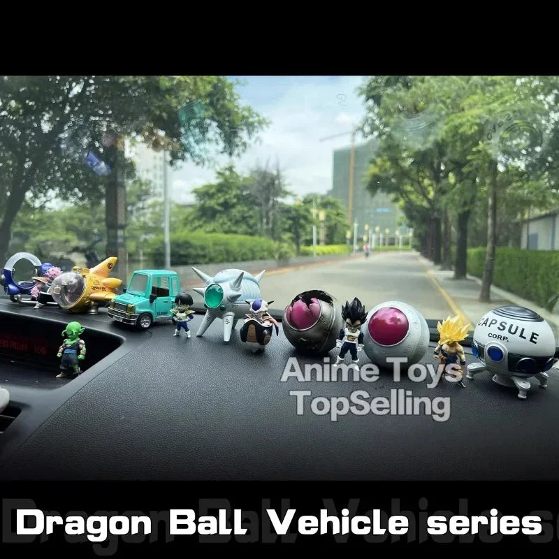 10cm/3.93in Anime Dragon Ball Z 2pcs/set Capsule Spaceship Vegeta Goku space pod Figure PVC Goku Collectible Model Toys Gifts