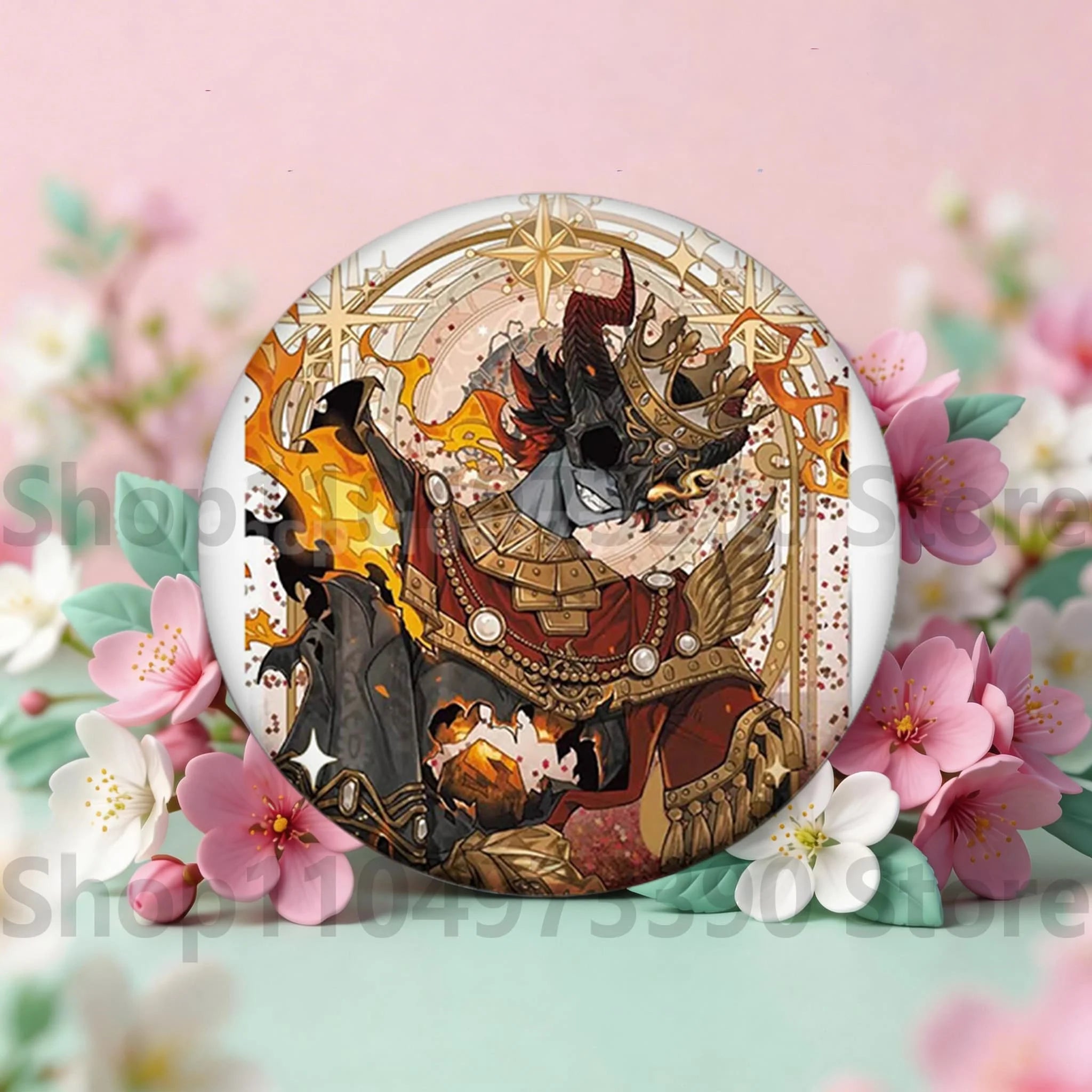 Anime Game Identity V Badge Michiko Hastur Fiona Gilman Joseph Desaulniers Round Button Pins for Schoolbag Cosplay Brooch Gift