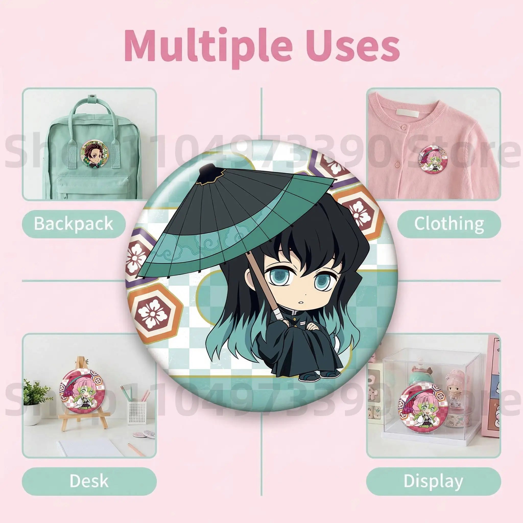 Anime Game Identity V Badge Michiko Hastur Fiona Gilman Joseph Desaulniers Round Button Pins for Schoolbag Cosplay Brooch Gift