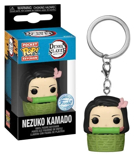 FUNKO POP Demon Slayer Nezuko Kamado Zenistu Agatsuma Tanjiro Inosuke Hashibira Pocket Pop Keychain Collection Model Doll Toy