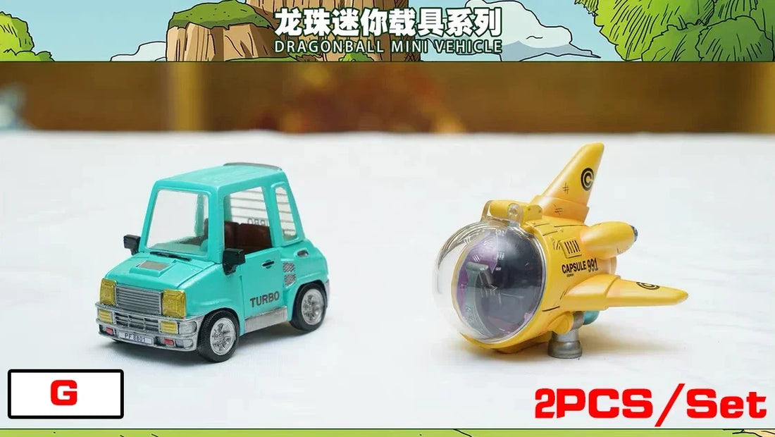 10cm/3.93in Anime Dragon Ball Z 2pcs/set Capsule Spaceship Vegeta Goku space pod Figure PVC Goku Collectible Model Toys Gifts