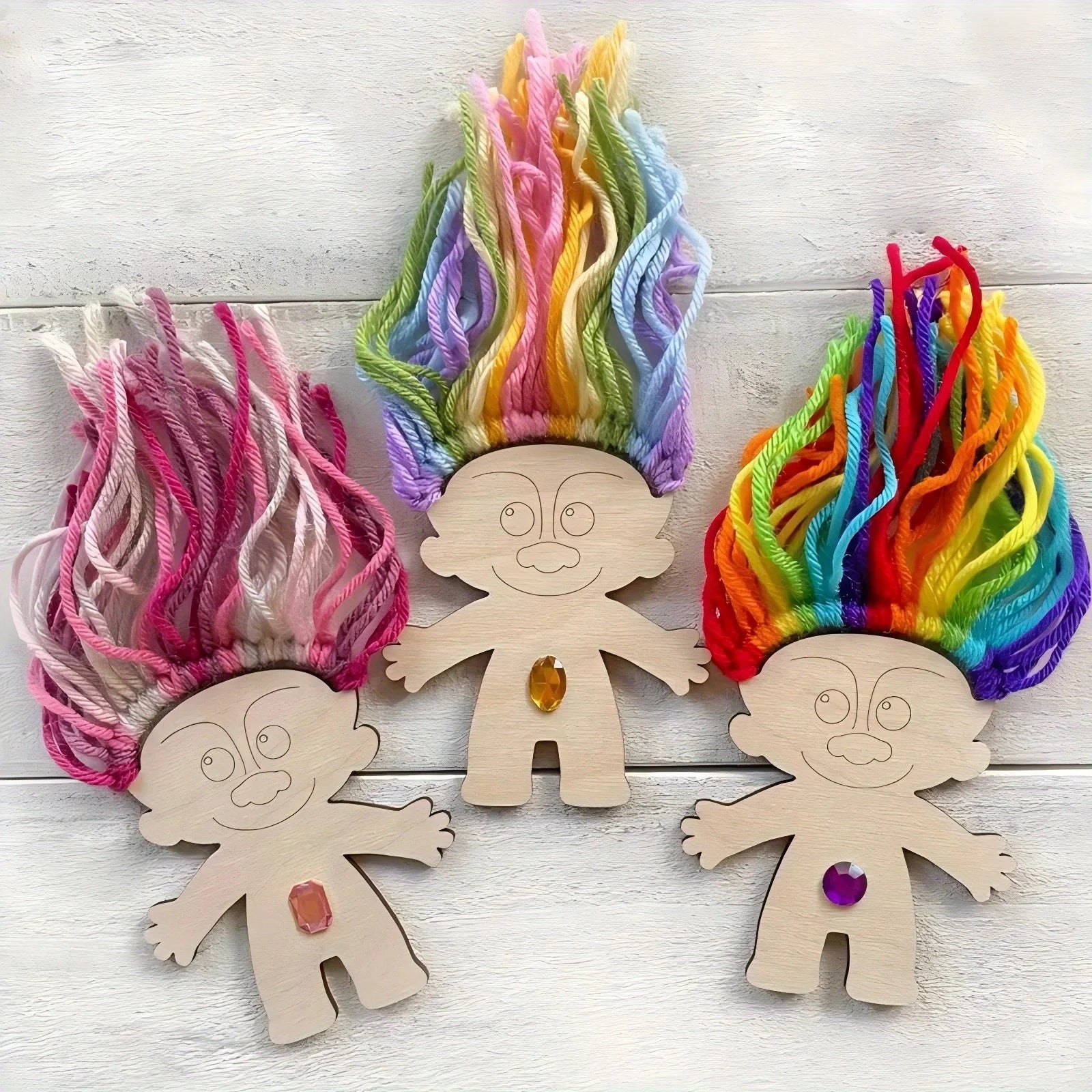 10pcs Wooden Mini Human Crafts Suitable for Parties, Halloween Decoration New Year's Souvenir Hanging Gifts Decorations Supply