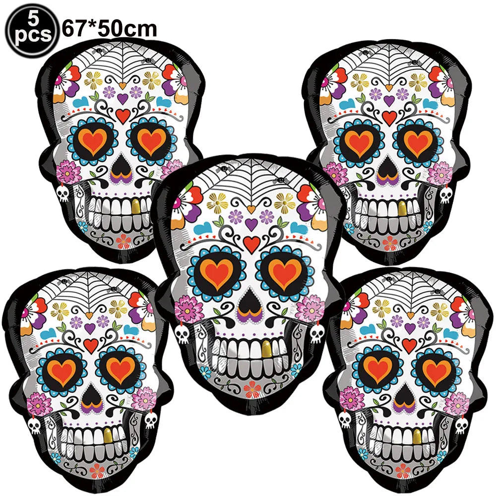 Large Halloween Standing Foil Balloons Haunted House Castle Skull Coffin Witch Mylar Balloon Halloween Party Decoration Balloon