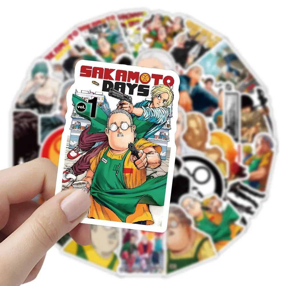 60Pcs Sakamoto Days Graffiti Stickers Scooter Notebook DIY Manga Stickers