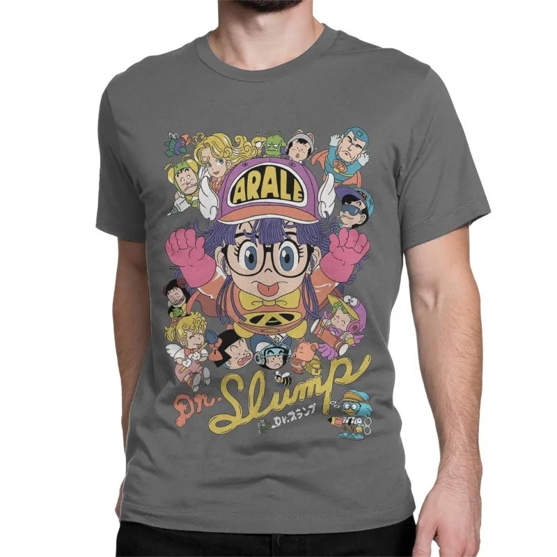 Men Women's T-Shirt Arale Anime Cute Funny 100% Cotton Tee  Sleeve Dr Slump T Shirts Crew Neck Tops Gift Idea Vintage T Shirt