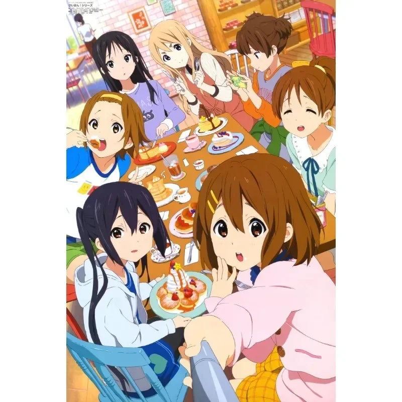 Japan Classic Anime Music K-On! Poster Print Cute Beautiful Girl Band HD 4K Canvas Painting Wall Art Home Living Room Decorative