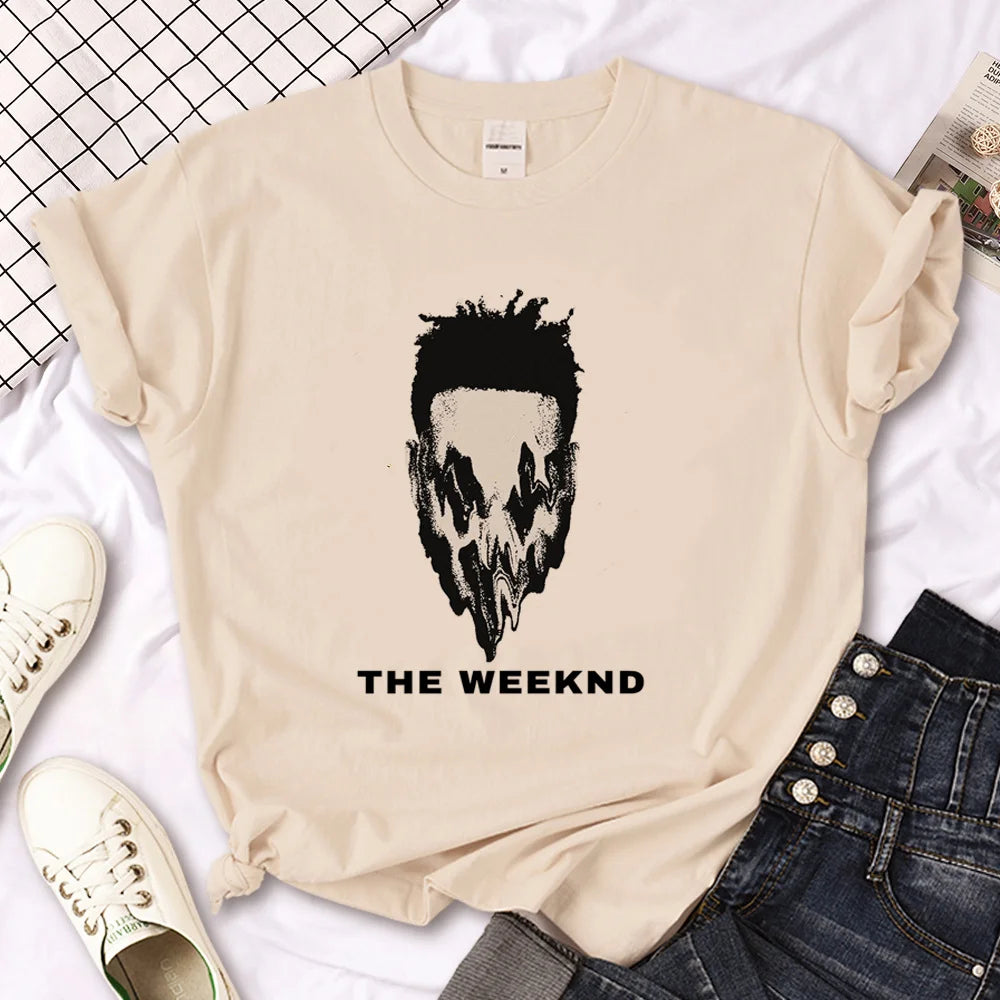 the Weeknd t shirt men anime designer Japanese top male anime funny y2k clothes