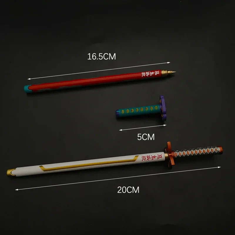 New 17 Styles Japan Anime Demon Slayer Model Gel Pen 0.5mm Black Refill Cosplay Prop Kid Student Gift SlayerWeapon Sword