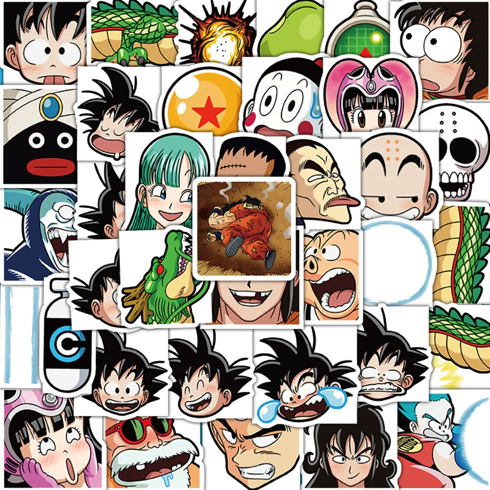 50/100pcs Cool Anime Dragon Ball Stickers for Kids Toys Son Goku Cartoon Decals DIY Skateboard Laptop Motorcycle Sticker Packs