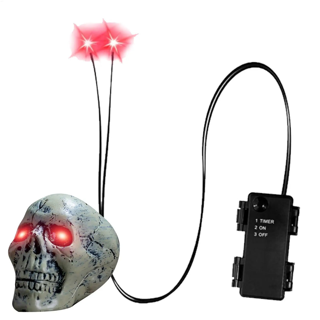 Glowing Eyes Halloween Decor with Timer LED Light Up Props for Skulls Pumpkins Tombstones Masks Halloween Party Decorations