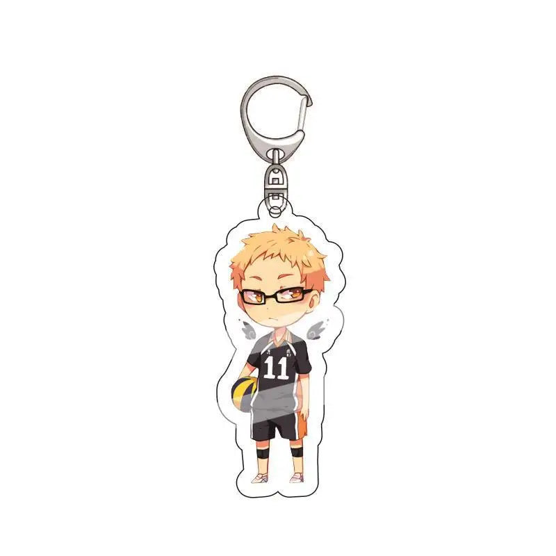 Volleyball Anime Keychain Haikyuu Shoyo Hinata Tobio Kageyama Kei Tsukishima Kenma Kozume Yu Nishinoya Acrylic Keychain Anime