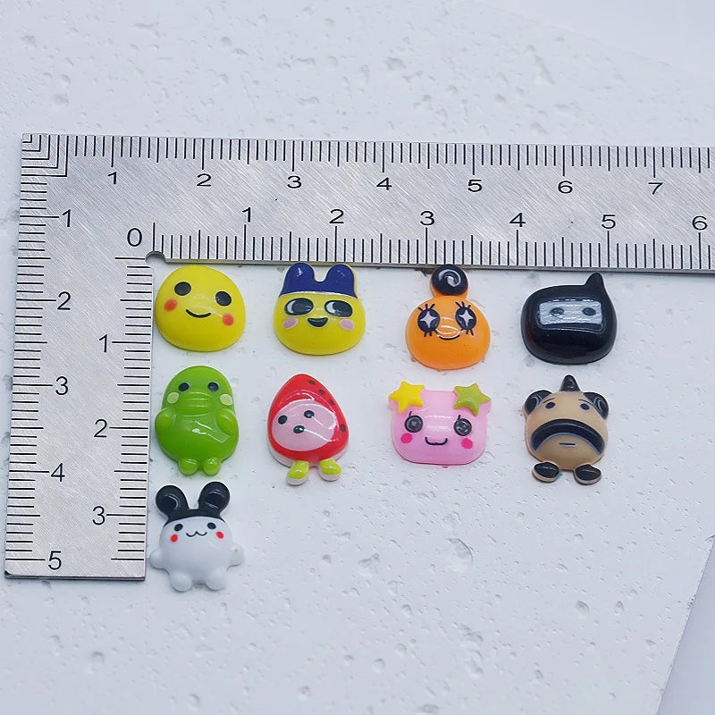 20Pcs Resin Mini tamagotchi gogo Nail charm Art Flatback acrylic Figurines DIY Miniatures Decor Craft