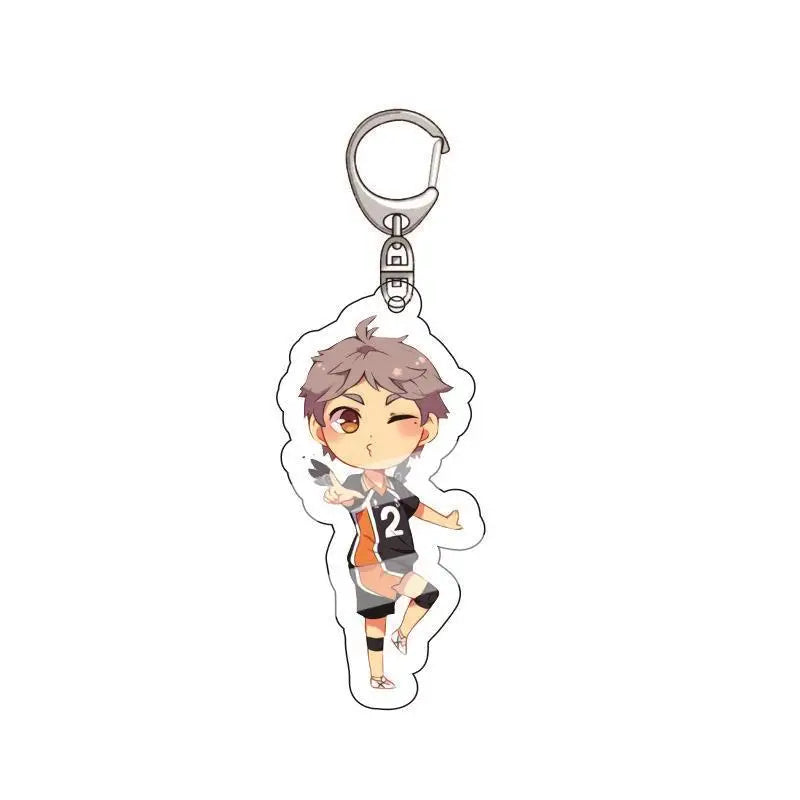 Volleyball Anime Keychain Haikyuu Shoyo Hinata Tobio Kageyama Kei Tsukishima Kenma Kozume Yu Nishinoya Acrylic Keychain Anime
