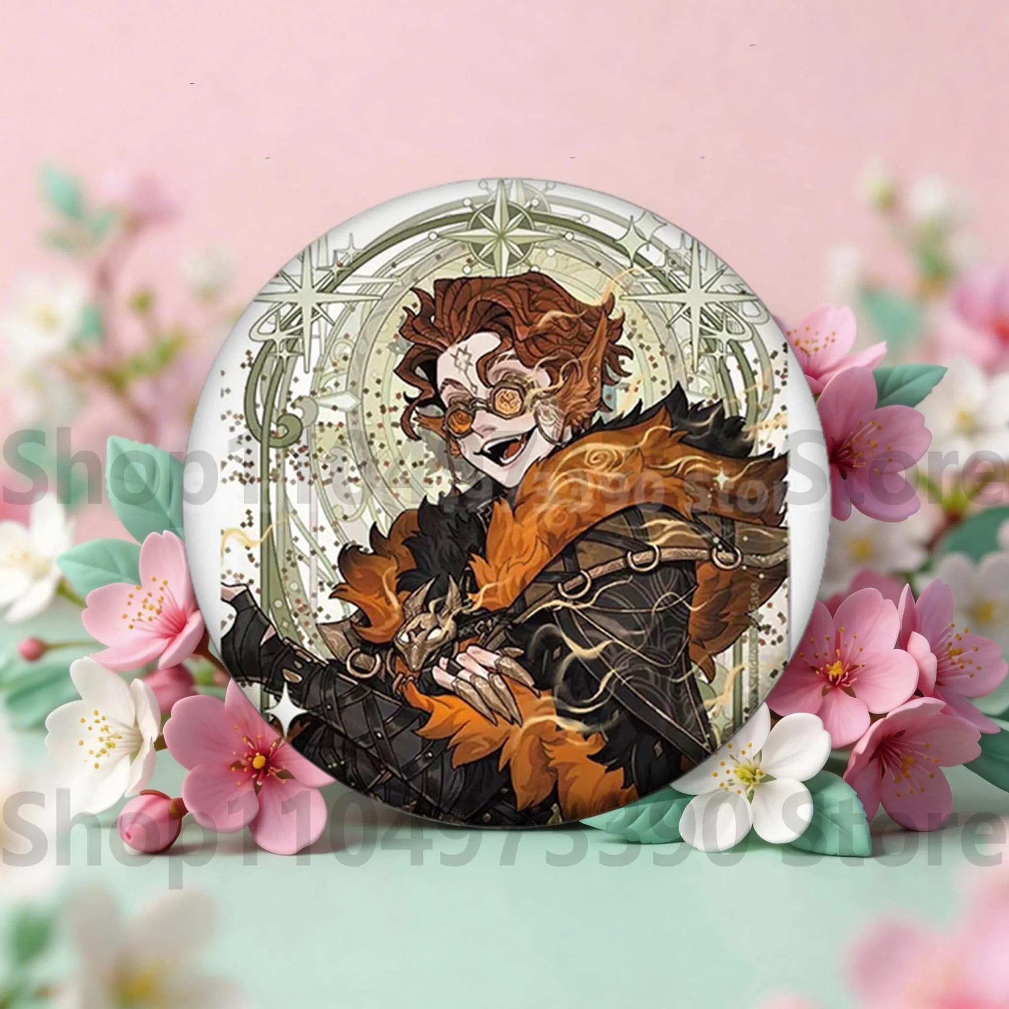 Anime Game Identity V Badge Michiko Hastur Fiona Gilman Joseph Desaulniers Round Button Pins for Schoolbag Cosplay Brooch Gift