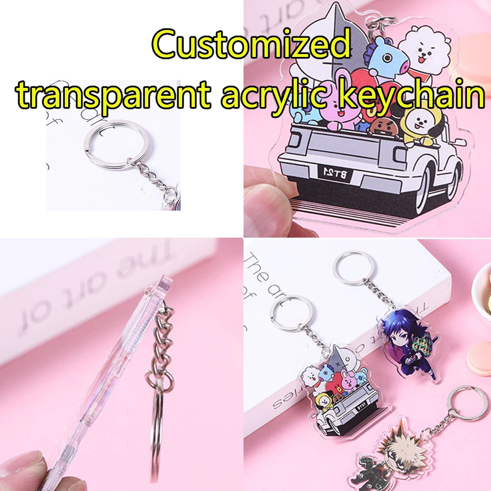 1pcs My Little Pony Keychain acrylic Pendant Anime Keyring Cartoon Decorative Pendants