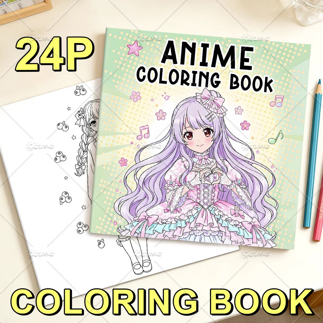 Anime Coloring Book for Adults Teens - Bold Easy Patterns, Stress Relief & Relaxation Art Therapy Drawing Book for Anime Fans