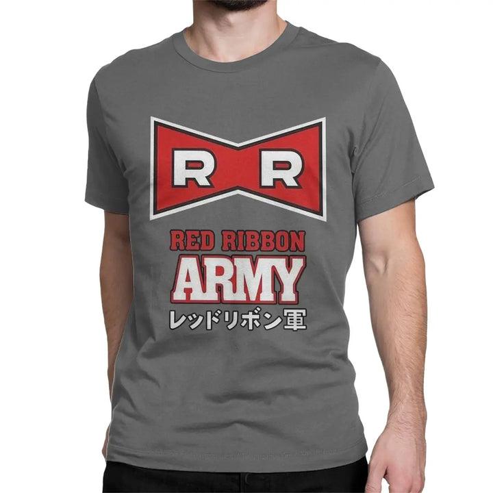 Logo Anime T Shirt for Men Women Cotton Novelty T-Shirts Round Neck Red Ribbon Army Tees Short Sleeve Clothing Summer