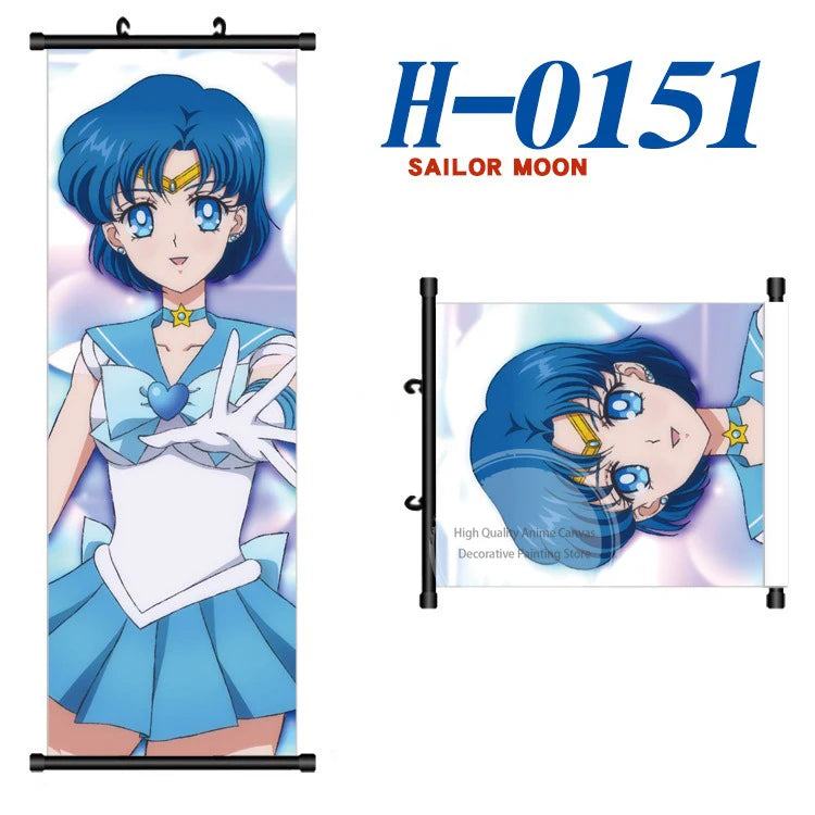 Anime Sailor Moon Canvas Scroll Hanging Painting Anime Peripheral Creative DIY Anime Exhibition Wall Painting Poster Wholesale