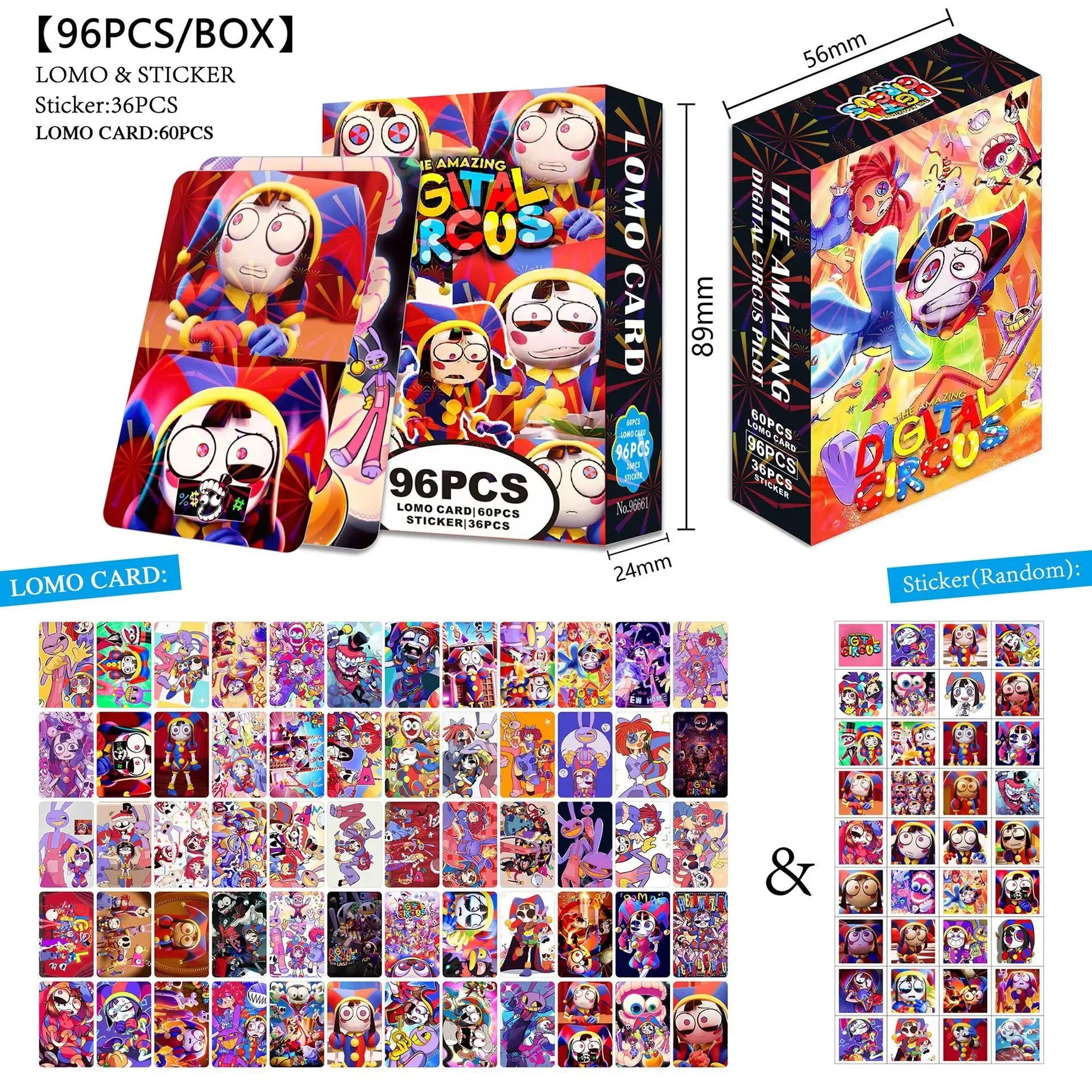 New 96Pcs The Amazing Digital Circus Photocards Anime Cards Collectible Set for Fans Birthday Gifts Merch/Trading Cards