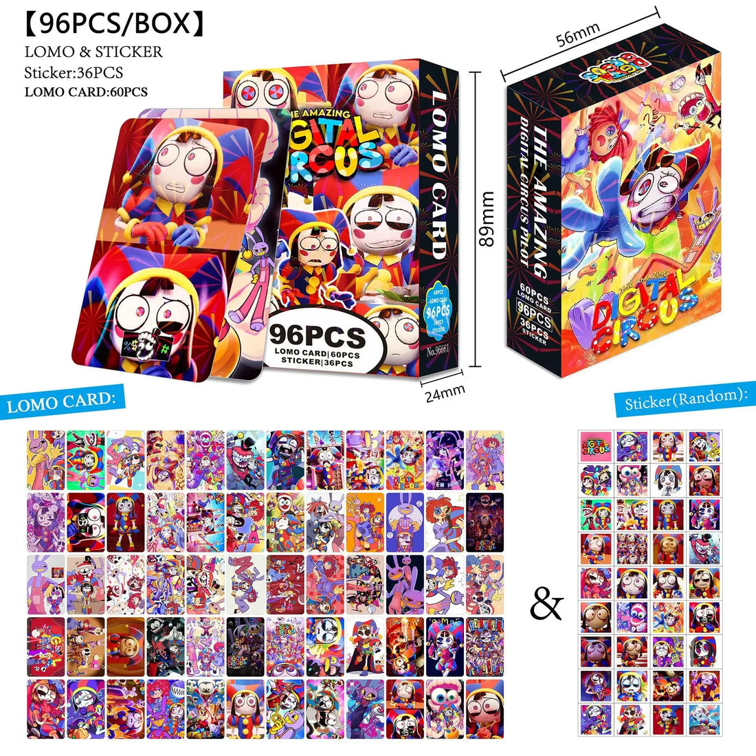 New 96Pcs The Amazing Digital Circus Photocards Anime Cards Collectible Set for Fans Birthday Gifts Merch/Trading Cards