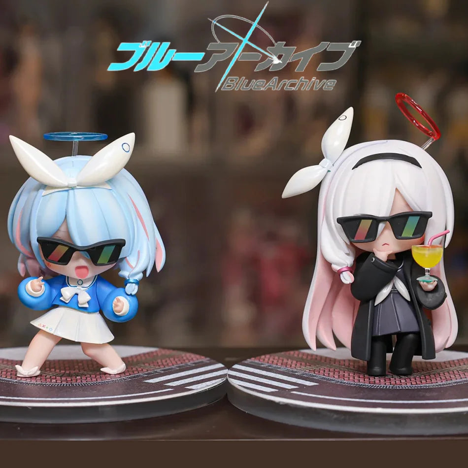2 Kinds Blue Archive Anime Figurine Arona Prana Game Character Q Version Cartoon Collectible Model Face Changing Toys Gifts