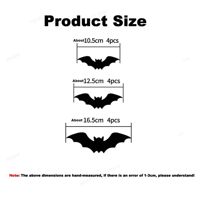 Halloween Bat/Spider Decor Night Light 3D Purple/Green Lights Wall Sticker for Self-adhesive Decor Halloween Party Decoration