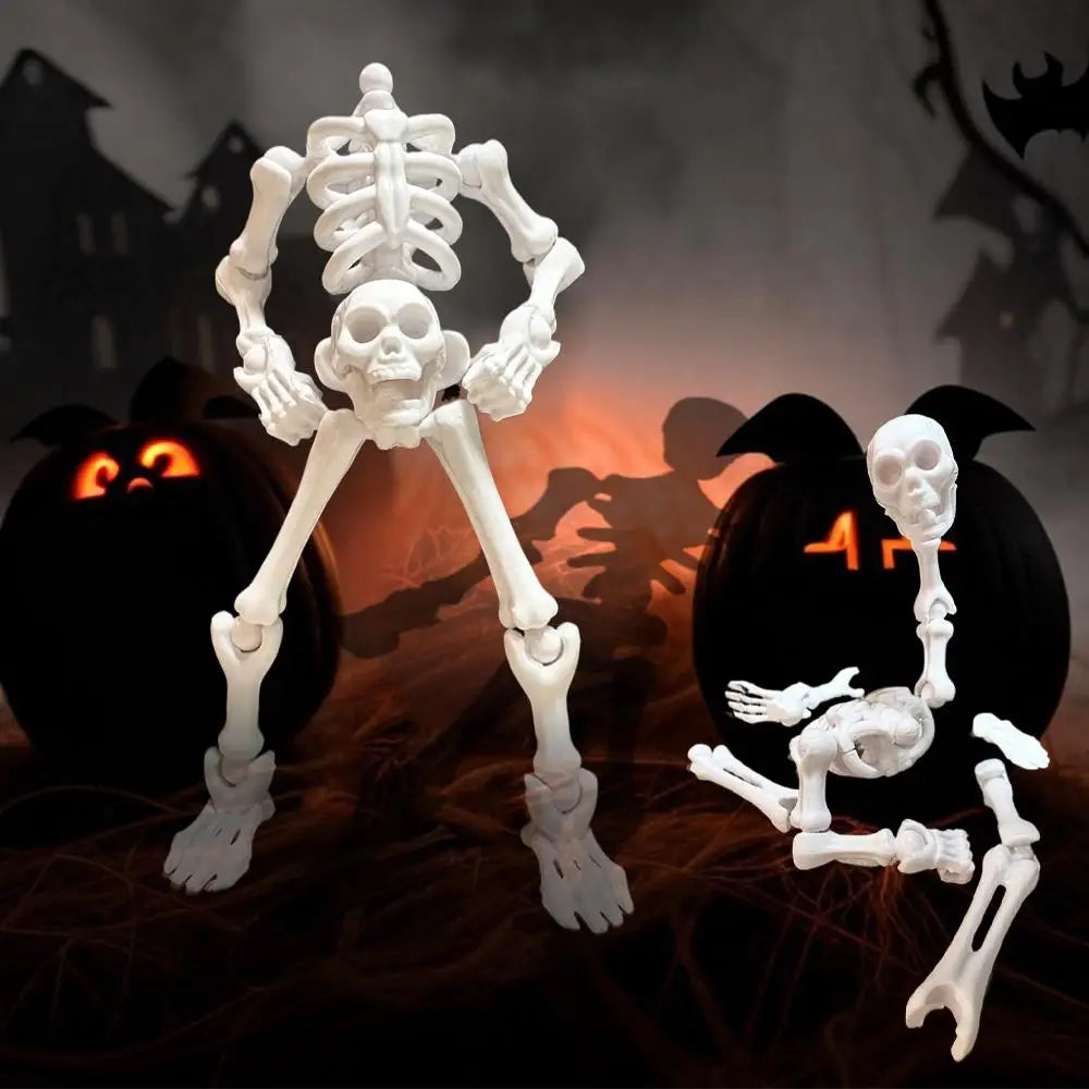 DIY Skeleton Figurines Plastic Posable Mini Skeletons with Movable Joints DIY Craft Halloween Party Haunted House Decor