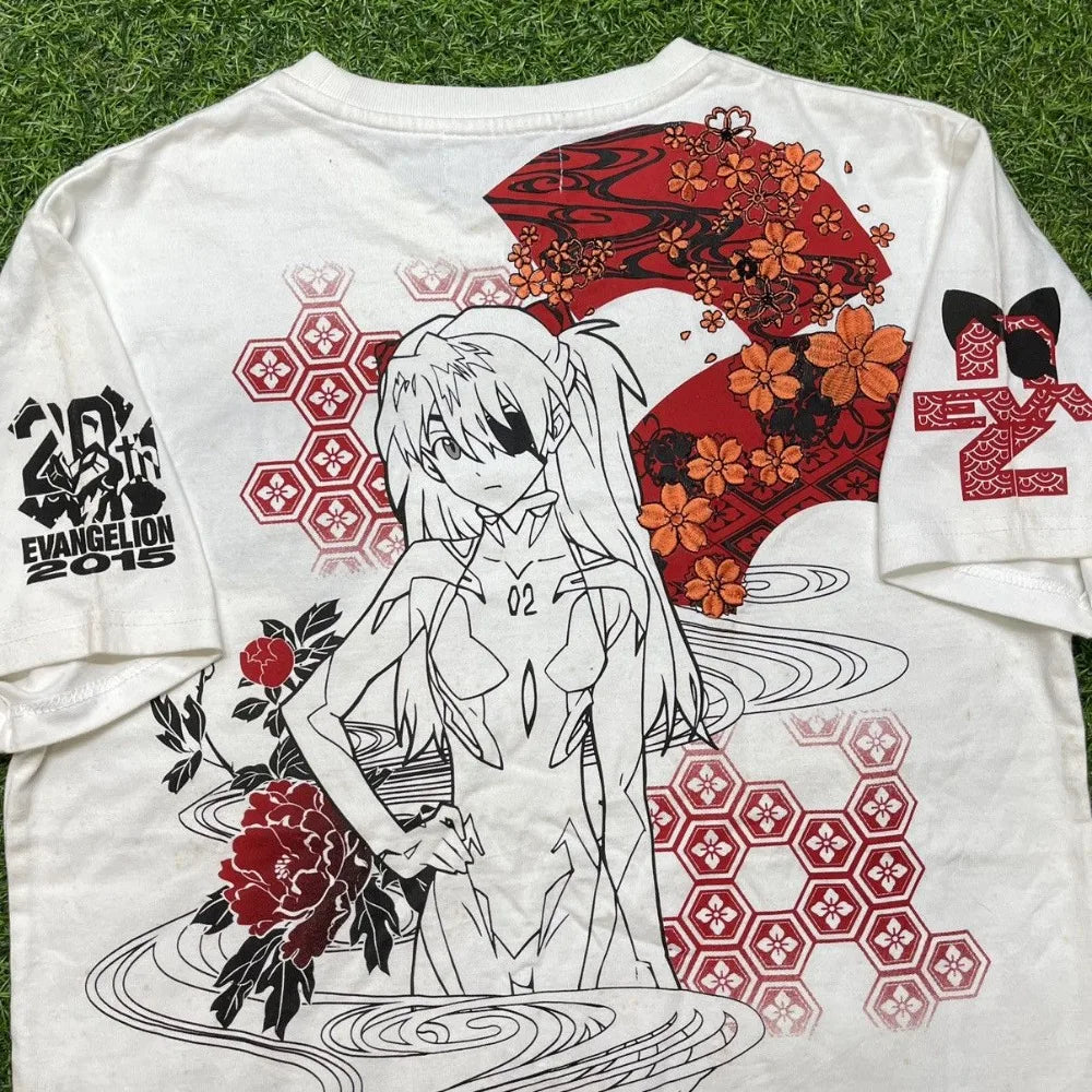 Anime-style Asuka From *Neon Genesis Evangelion* Casual 3D Print T-shirt - Bandai Anime Fan Role-Playing Casual Quick-Drying Top