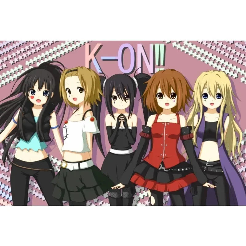 Japan Classic Anime Music K-On! Poster Print Cute Beautiful Girl Band HD 4K Canvas Painting Wall Art Home Living Room Decorative
