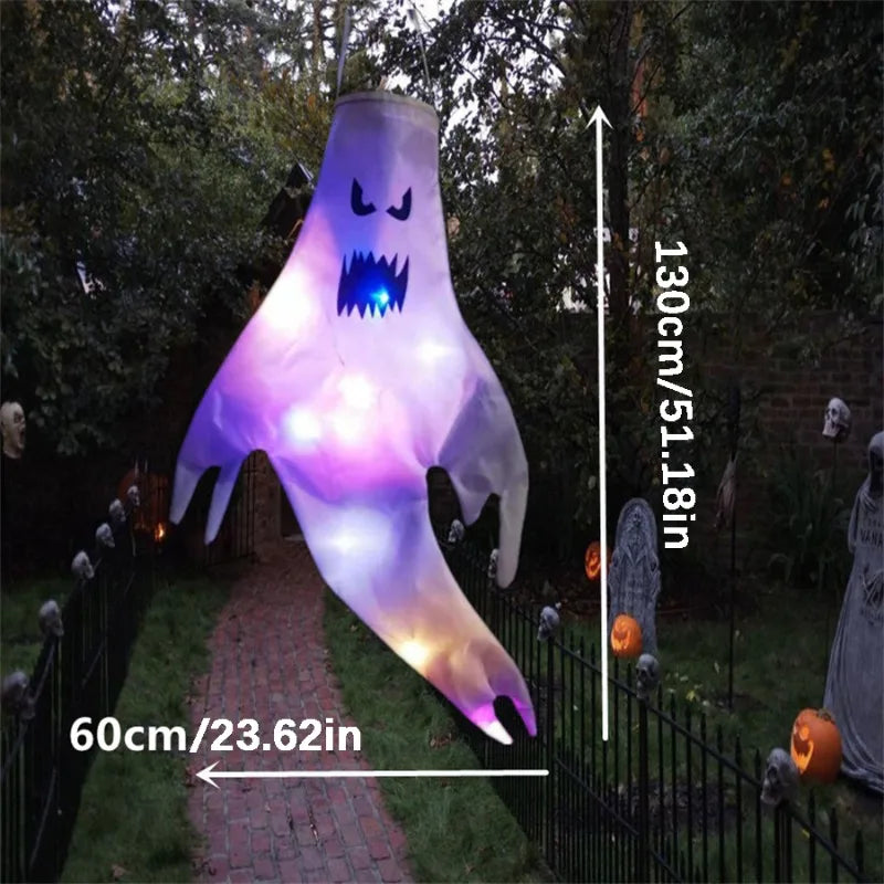 Hanging Ghost Halloween LED Luminous Ghost Children's Gift Scary Party Props Home Outdoor Courtyard Bar Hanging Decorations