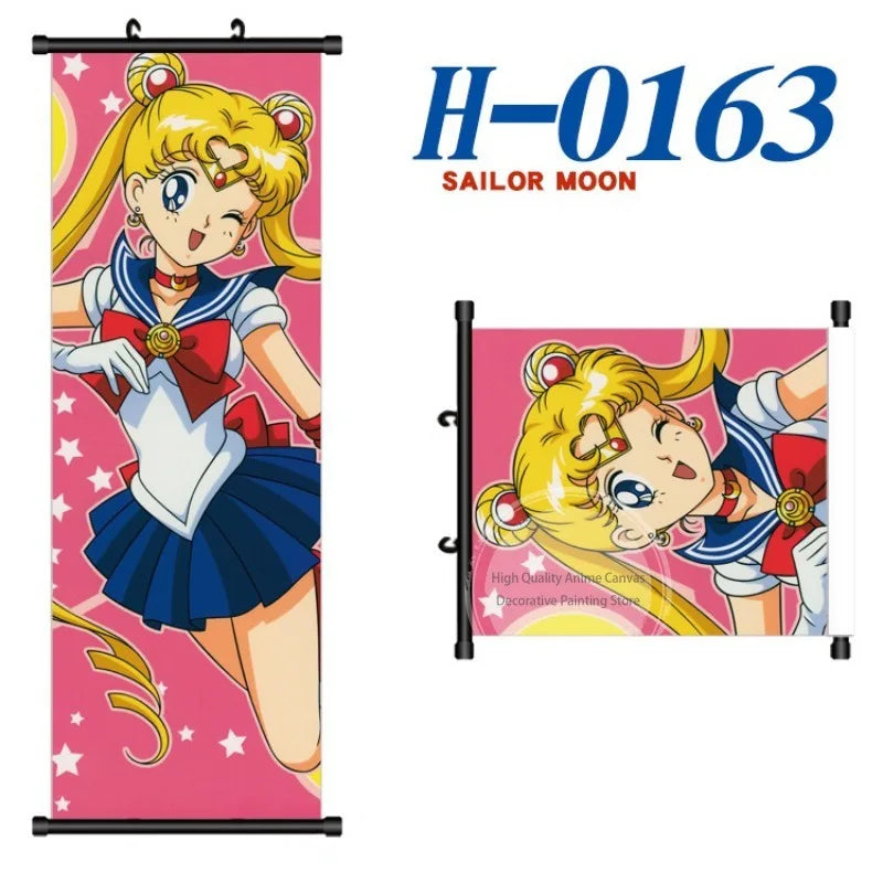 Anime Sailor Moon Canvas Scroll Hanging Painting Anime Peripheral Creative DIY Anime Exhibition Wall Painting Poster Wholesale