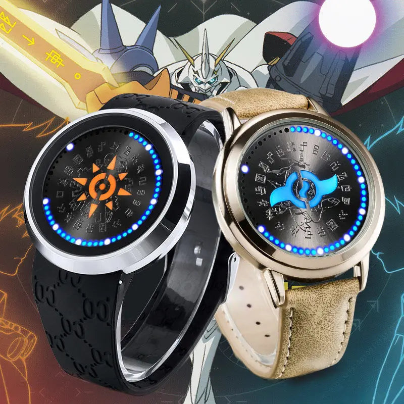 Digimon Adventure Agumon Angewomon Anime Two-Dimensional Watch for Men and Women Students Fashionable and Creative Wristwatch