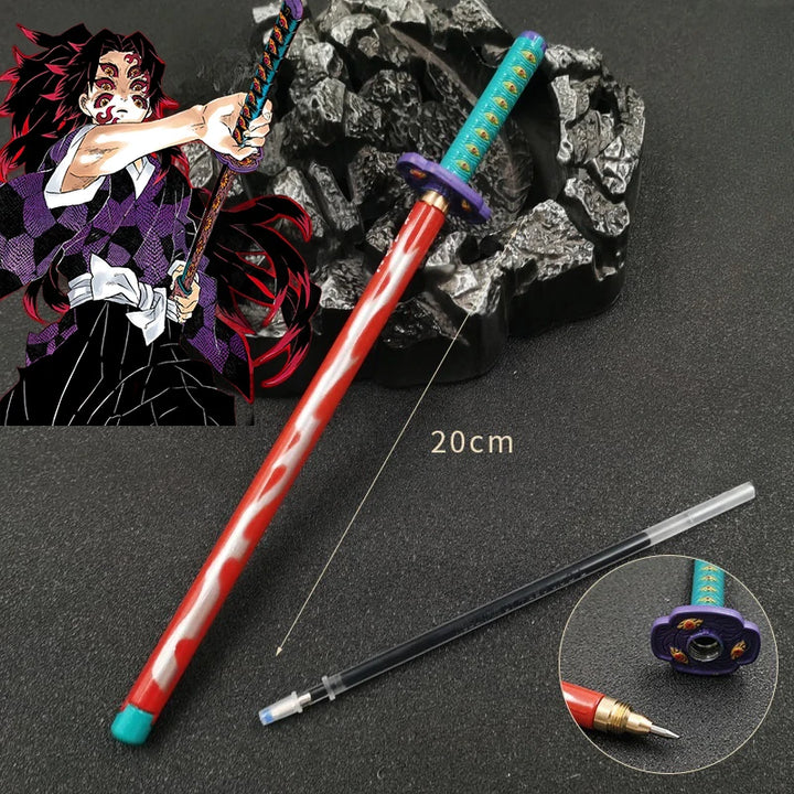New 17 Styles Japan Anime Demon Slayer Model Gel Pen 0.5mm Black Refill Cosplay Prop Kid Student Gift SlayerWeapon Sword