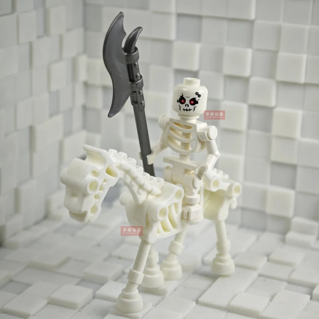 Halloween Skeleton Army Mini Doll MOC Building Blocks DIY Assembled Building Blocks Character Doll Skeleton Horse Ornaments Toy