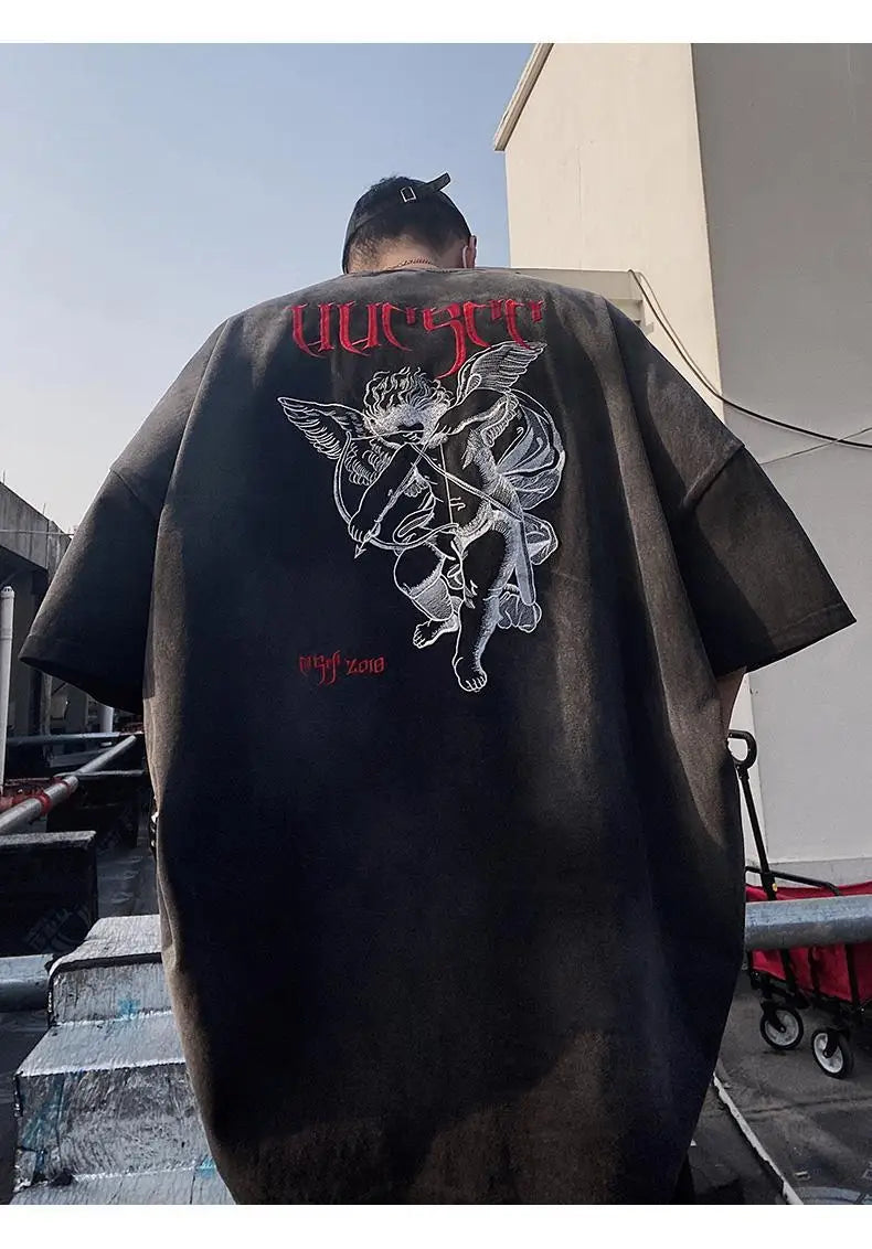 Men’s Acid Anime Graphic Oversized T-Shirt