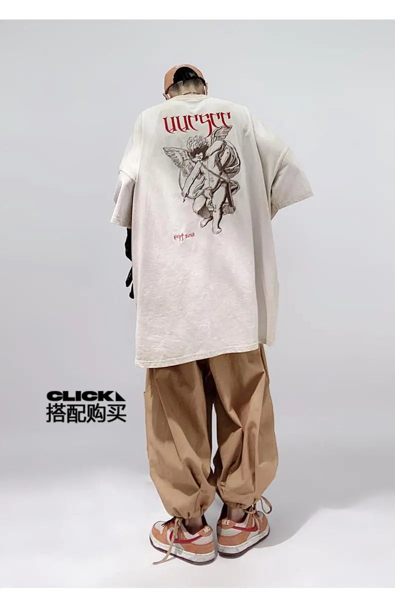 Men’s Acid Anime Graphic Oversized T-Shirt