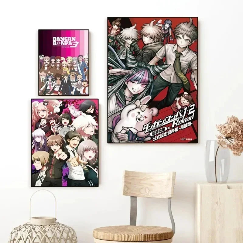 Classic Anime Game Series Danganronpa Aesthetic Canvas Painting Posters and Prints Wall Art Picture For Living Room Decoration