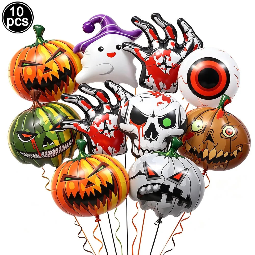 Large Halloween Standing Foil Balloons Haunted House Castle Skull Coffin Witch Mylar Balloon Halloween Party Decoration Balloon
